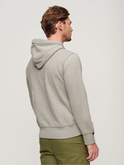 Superdry Light Grey Marl / Dark Grey 100% Cotton Vintage Athletic Hoodie - Image 3 of 6