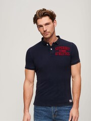 Superdry Eclipse Navy/Red 100% Cotton Vintage Athletic Polo Shirt - Image 1 of 6