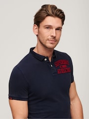 Superdry Eclipse Navy/Red 100% Cotton Vintage Athletic Polo Shirt - Image 3 of 6