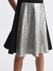 Reiss Black Libra Relaxed Fit Sequin Dress - Image 3 of 5