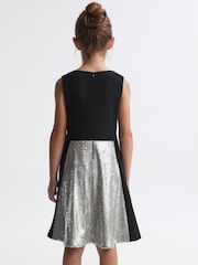 Reiss Black Libra Relaxed Fit Sequin Dress - Image 4 of 5