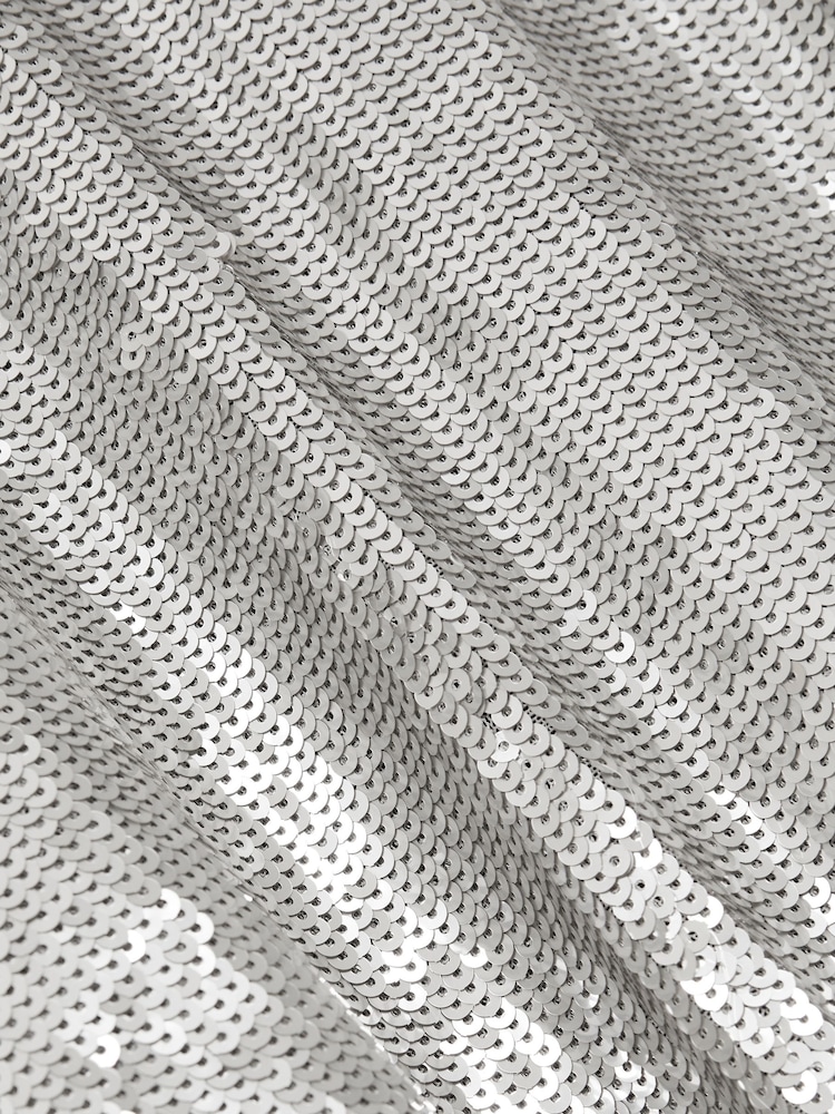 Reiss Black Libra Relaxed Fit Sequin Dress - Image 5 of 5