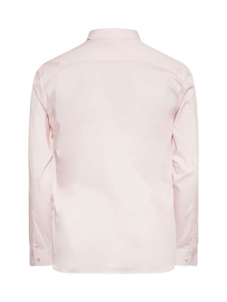 BadRhino Big & Tall Pink Premium Stretch Long Sleeve Formal Shirt - Image 3 of 3 BadRhino Big & Tall Pink Premium Stretch Long Sleeve Formal Shirt - Image 3 of 3