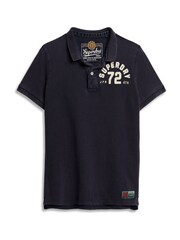 Superdry Blue 100% Cotton Vintage Athletic Polo Shirt - Image 4 of 6