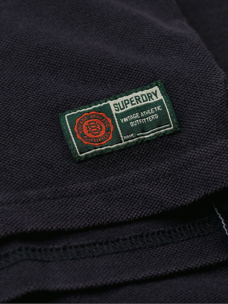 Superdry Blue 100% Cotton Vintage Athletic Polo Shirt - Image 6 of 6