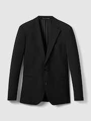 Reiss Black Hope Slim-Fit Wool-Blend Single-Breasted Suit Blazer - Image 2 of 8