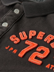 Superdry Washed Black 100% Cotton Vintage Athletic Polo Shirt - Image 5 of 6