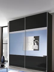 Rauch Dark Grey Cameron Wood and Centre Mirror Semi 1.8m Sliding Fitted Wardrobe - Image 1 of 2