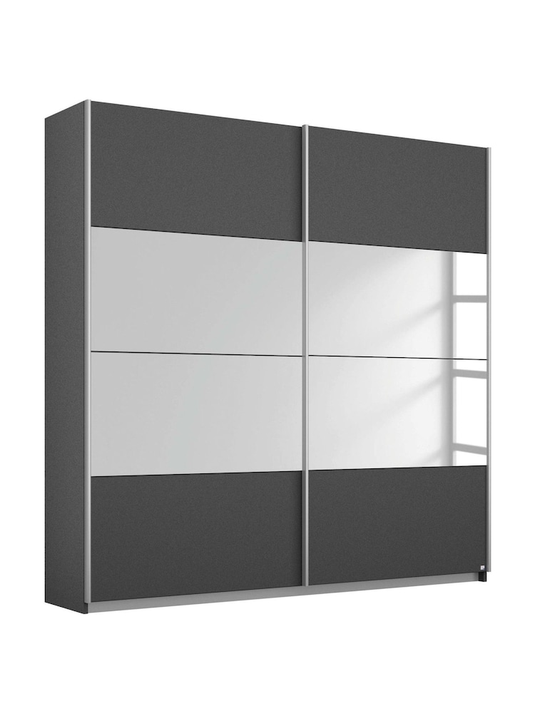 Rauch Dark Grey Cameron Wood and Centre Mirror Semi 1.8m Sliding Fitted Wardrobe - Image 2 of 2