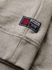 Superdry Light Grey Marl/Dark Grey Vintage Athletic Henley 100% Cotton Jumper - Image 6 of 6