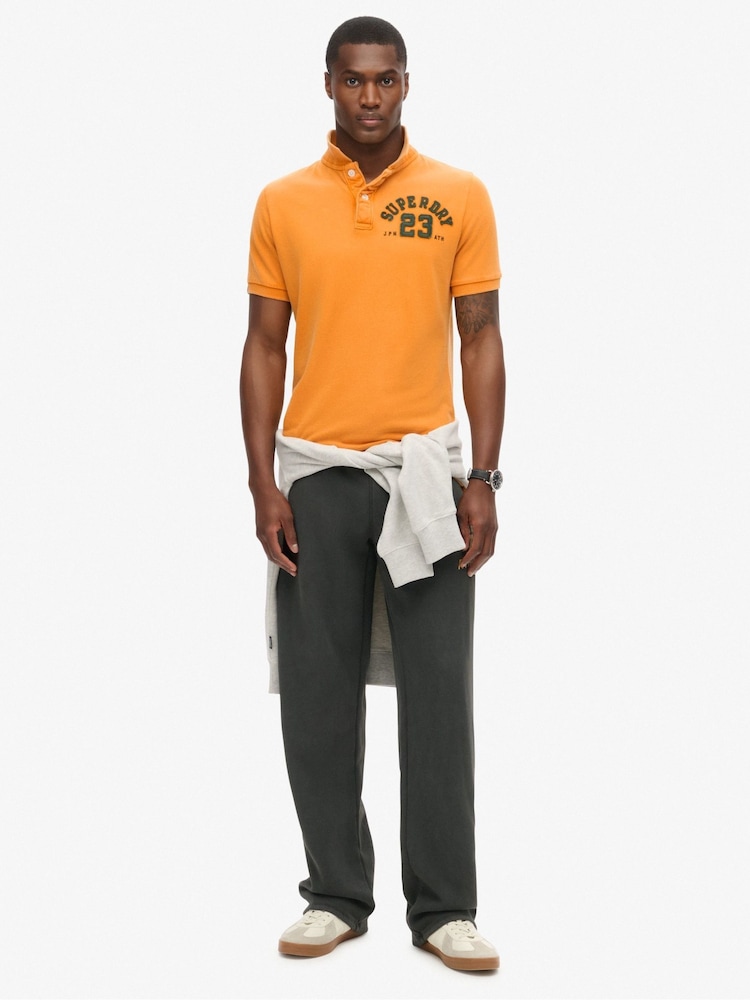 Superdry Track Gold 100% Cotton Vintage Athletic Polo Shirt - Image 2 of 6