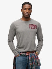 Superdry Grey 100% Cotton Vintage Athletic Chest Long Sleeve T-Shirt - Image 1 of 5