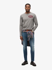 Superdry Grey 100% Cotton Vintage Athletic Chest Long Sleeve T-Shirt - Image 2 of 5