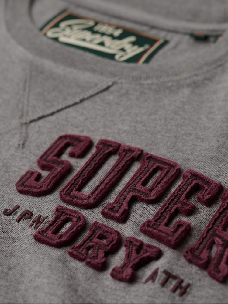 Superdry Grey 100% Cotton Vintage Athletic Chest Long Sleeve T-Shirt - Image 5 of 5