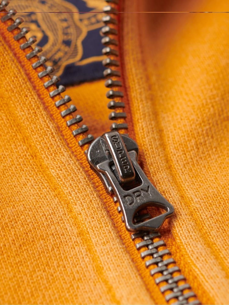 Superdry Track Gold Vintage Athletic ZIp 100% Cotton Hoodie - Image 6 of 6