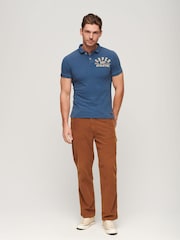 Superdry Voltage Blue 100% Cotton Vintage Athletic Polo Shirt - Image 2 of 6