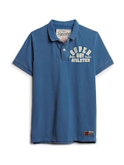 Superdry Voltage Blue 100% Cotton Vintage Athletic Polo Shirt - Image 4 of 6