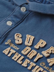 Superdry Voltage Blue 100% Cotton Vintage Athletic Polo Shirt - Image 5 of 6