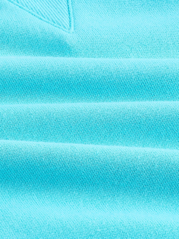 Fluro Blue Raw Hem Detail Washed Crew Neck Sweatshirt - Image 7 of 7