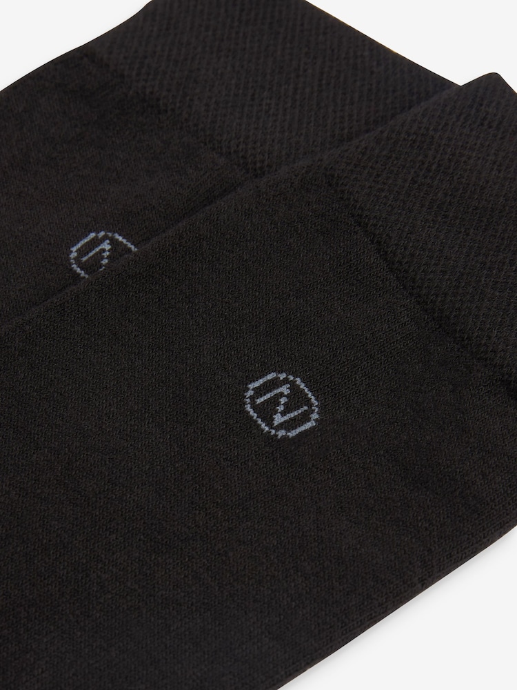 Black 10 Pack Cushioned Sole Comfort Socks - Image 4 of 4