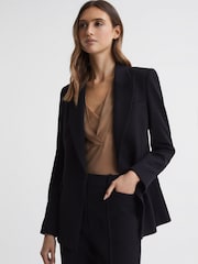 Reiss Camel Bonnie Layered V-Neck T-Shirt - Image 4 of 5