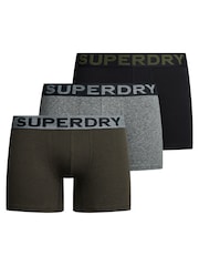 Superdry Asphalt /Winter Kahki/Black Boxers 3 Pack - Image 1 of 8