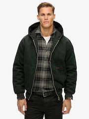Superdry Jet Set Green 100% Cotton Surplus Hooded Bomber Jacket - Image 1 of 7