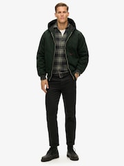 Superdry Jet Set Green 100% Cotton Surplus Hooded Bomber Jacket - Image 3 of 7