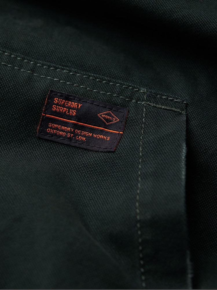Superdry Jet Set Green 100% Cotton Surplus Hooded Bomber Jacket - Image 6 of 7