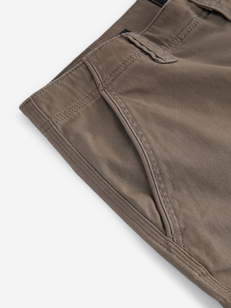 Pilzbraun - Schmale Passform - Cargo-Hose aus Baumwollstretch, - Image 10 of 11