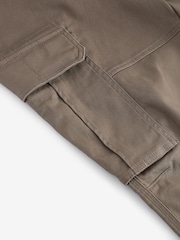 Pilzbraun - Schmale Passform - Cargo-Hose aus Baumwollstretch, - Image 11 of 11