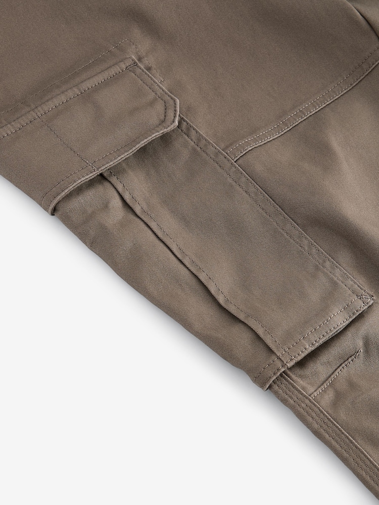 Pilzbraun - Schmale Passform - Cargo-Hose aus Baumwollstretch, - Image 11 of 11