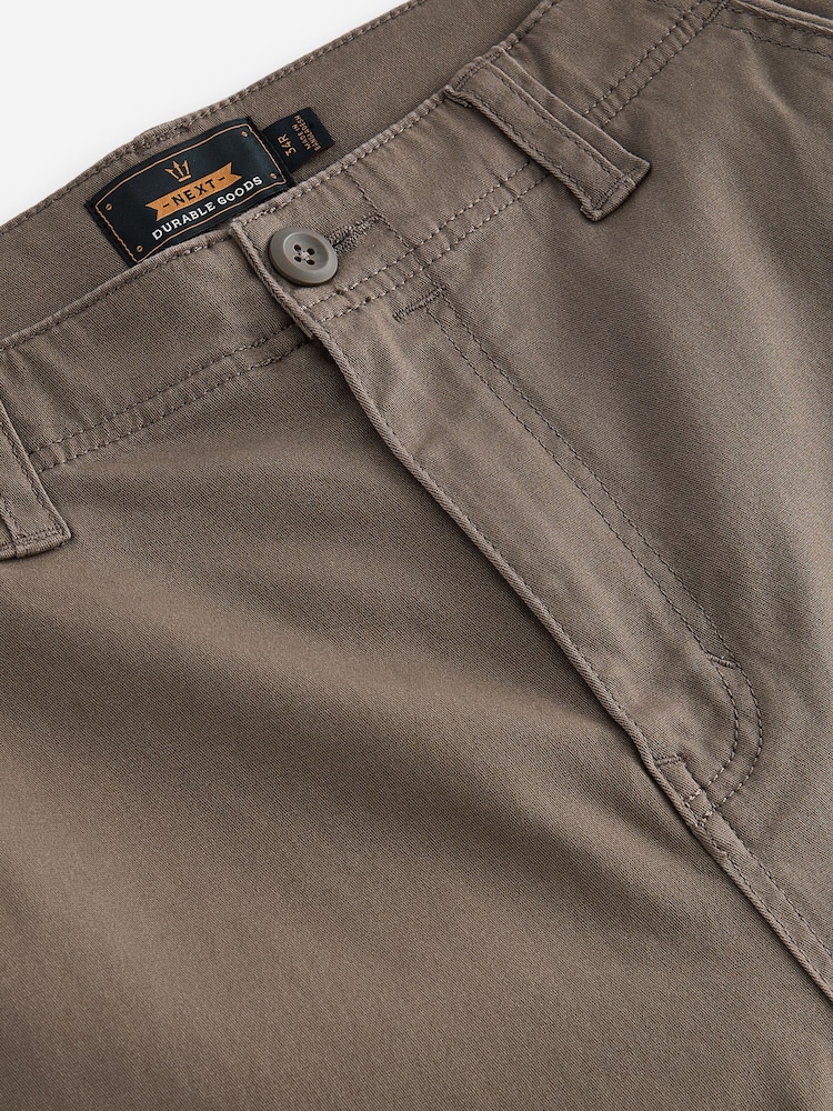 Pilzbraun - Schmale Passform - Cargo-Hose aus Baumwollstretch, - Image 8 of 11