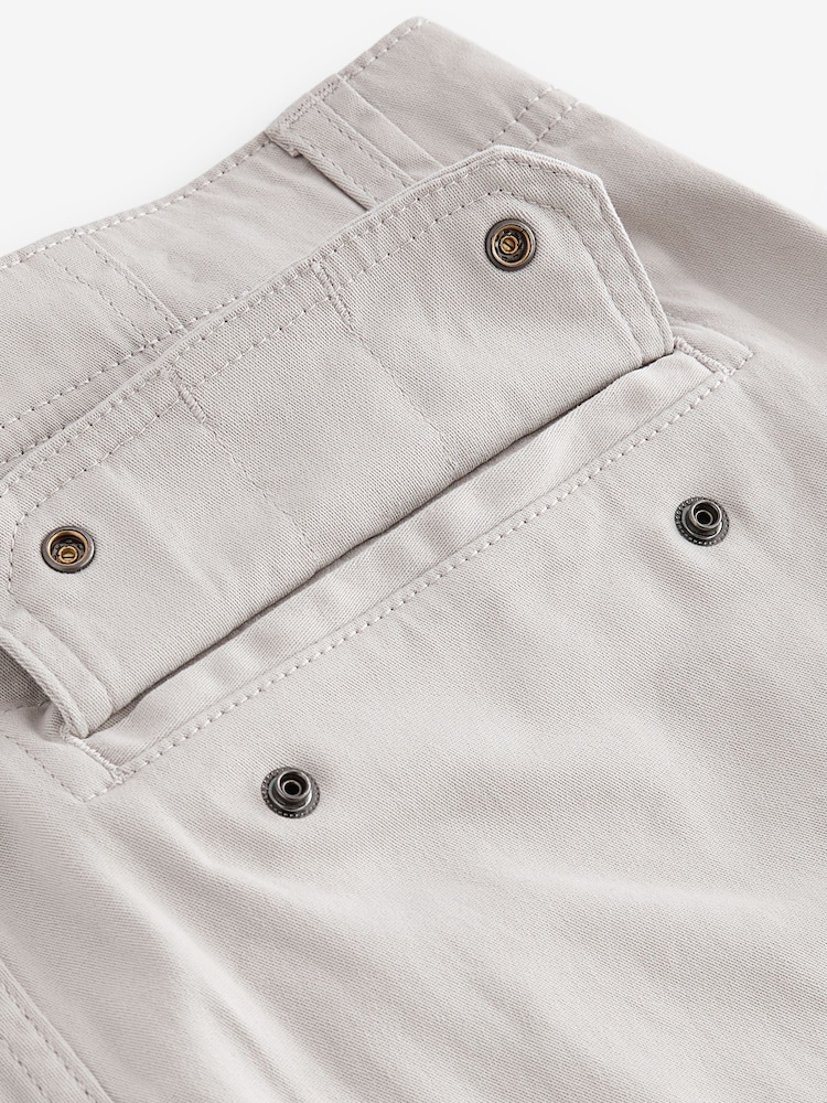 Light Stone Straight Fit Cotton Stretch Cargo Trousers - Image 12 of 12