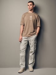 Light Stone Straight Fit Cotton Stretch Cargo Trousers - Image 2 of 12