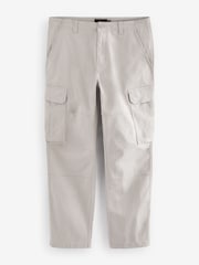 Light Stone Straight Fit Cotton Stretch Cargo Trousers - Image 8 of 12