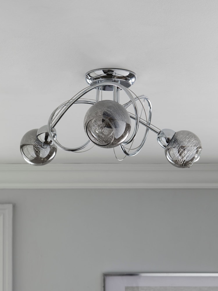 Chrome Lana 3 Light Ceiling Light Fitting - Image 2 of 9