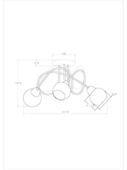 Chrome Lana 3 Light Ceiling Light Fitting - Image 4 of 9