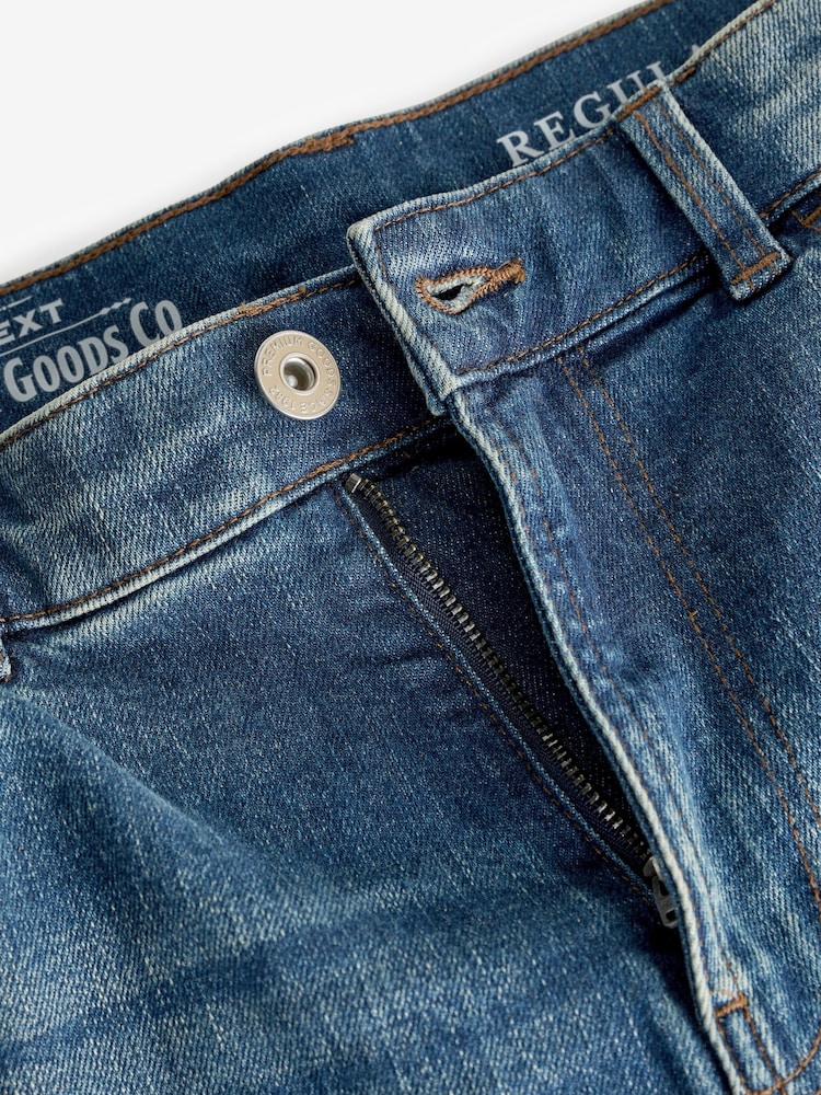 Blue Mid Tint Regular Fit Vintage Stretch Authentic Jeans - Image 10 of 10
