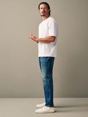 Blue Mid Tint Regular Fit Vintage Stretch Authentic Jeans - Image 5 of 10