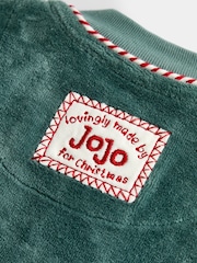JoJo Maman Bébé Green Santa Embroidered All-In-One - Image 5 of 5