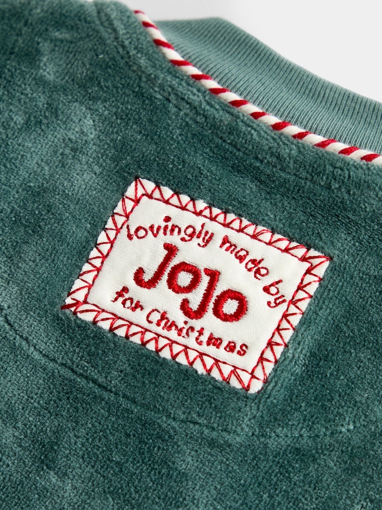 JoJo Maman Bébé Green Santa Embroidered All-In-One - Image 5 of 5 JoJo Maman Bébé Green Santa Embroidered All-In-One - Image 5 of 5