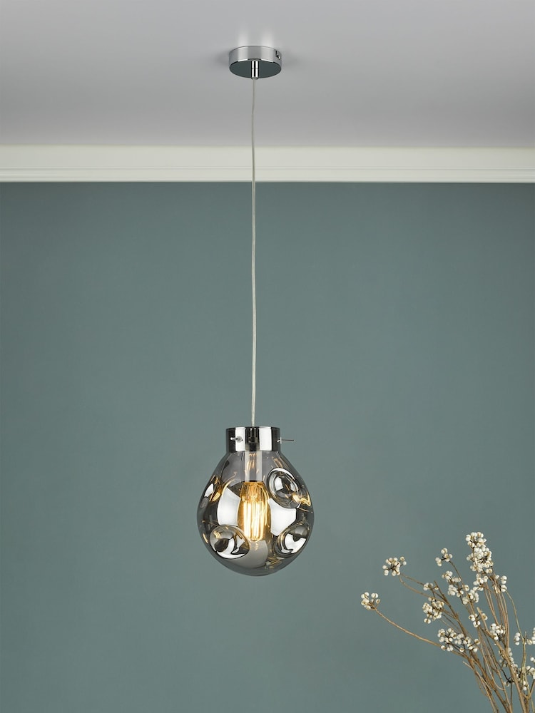 Dar Lighting Silver Quinn Ceiling Light Pendant - Image 1 of 4
