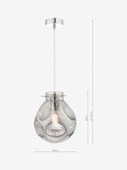 Dar Lighting Silver Quinn Ceiling Light Pendant - Image 3 of 4