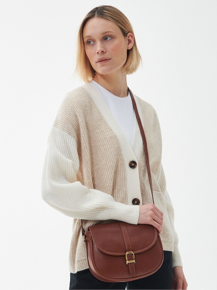 Barbour® Brown Laire Medium Leather Saddle Bag - Image 1 of 5