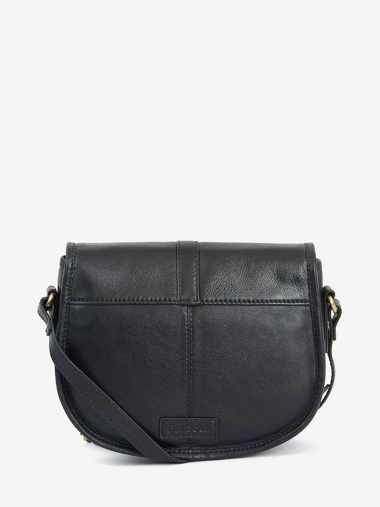 Barbour® Black Laire Medium Leather Saddle Bag - Image 2 of 5