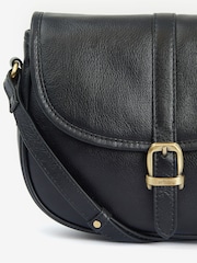 Barbour® Black Laire Medium Leather Saddle Bag - Image 3 of 5