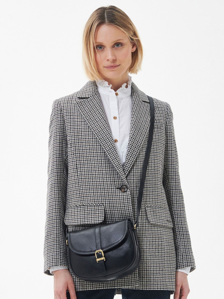 Barbour® Black Laire Medium Leather Saddle Bag - Image 5 of 5