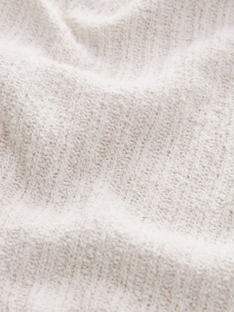 Ecru White Knitlook Ribbed Textured Jersey Waistcoat Top - Image 6 of 6