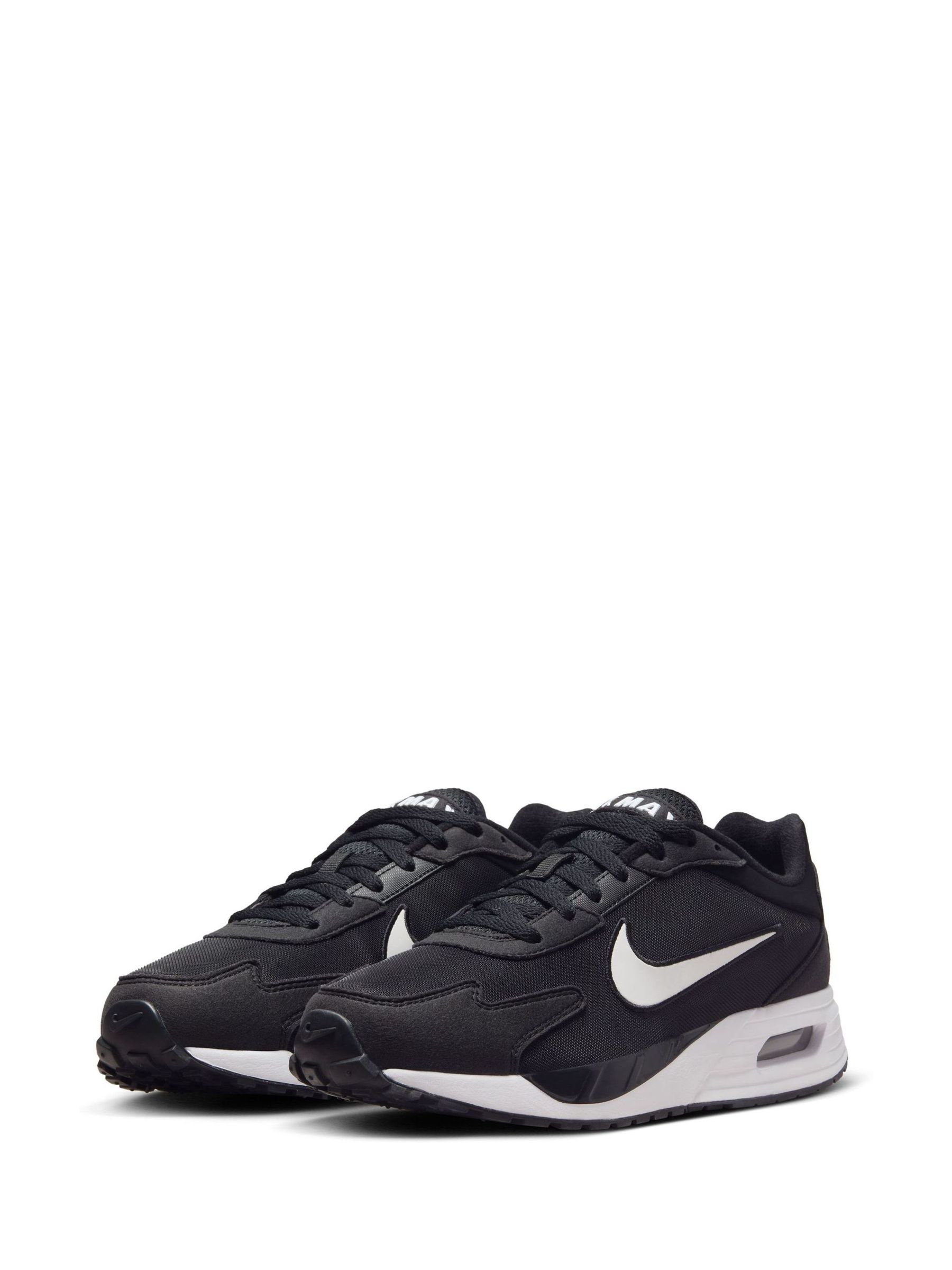 Black nike trainers with white sole best sale